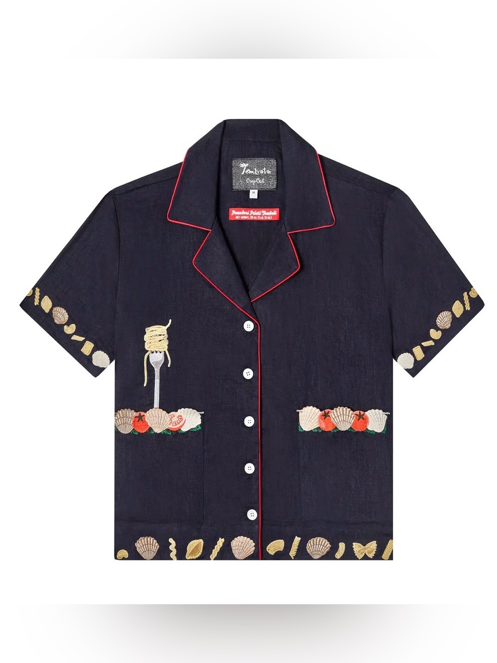 Tombolo navy linen 'Vongole!' Cabana ~ shirt